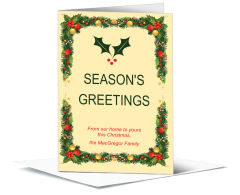 Christmas Mistletoe Holly Borders Cards  5.50